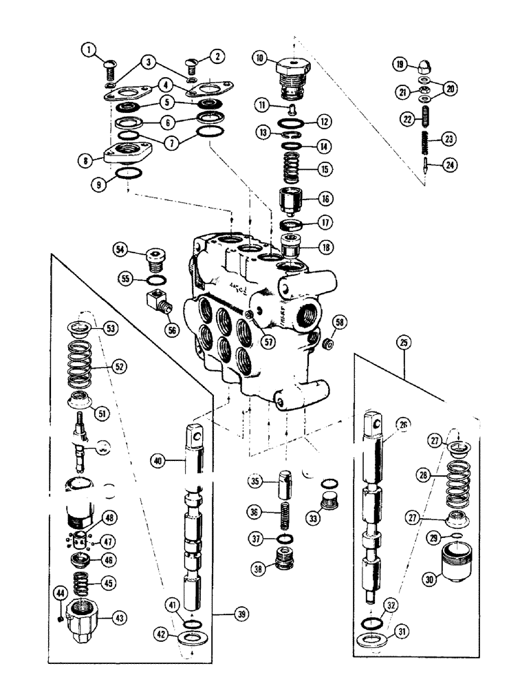 Схема запчастей Case W9A - (126) - A18048 TWO SPOOL CONTROL VALVE (08) - HYDRAULICS