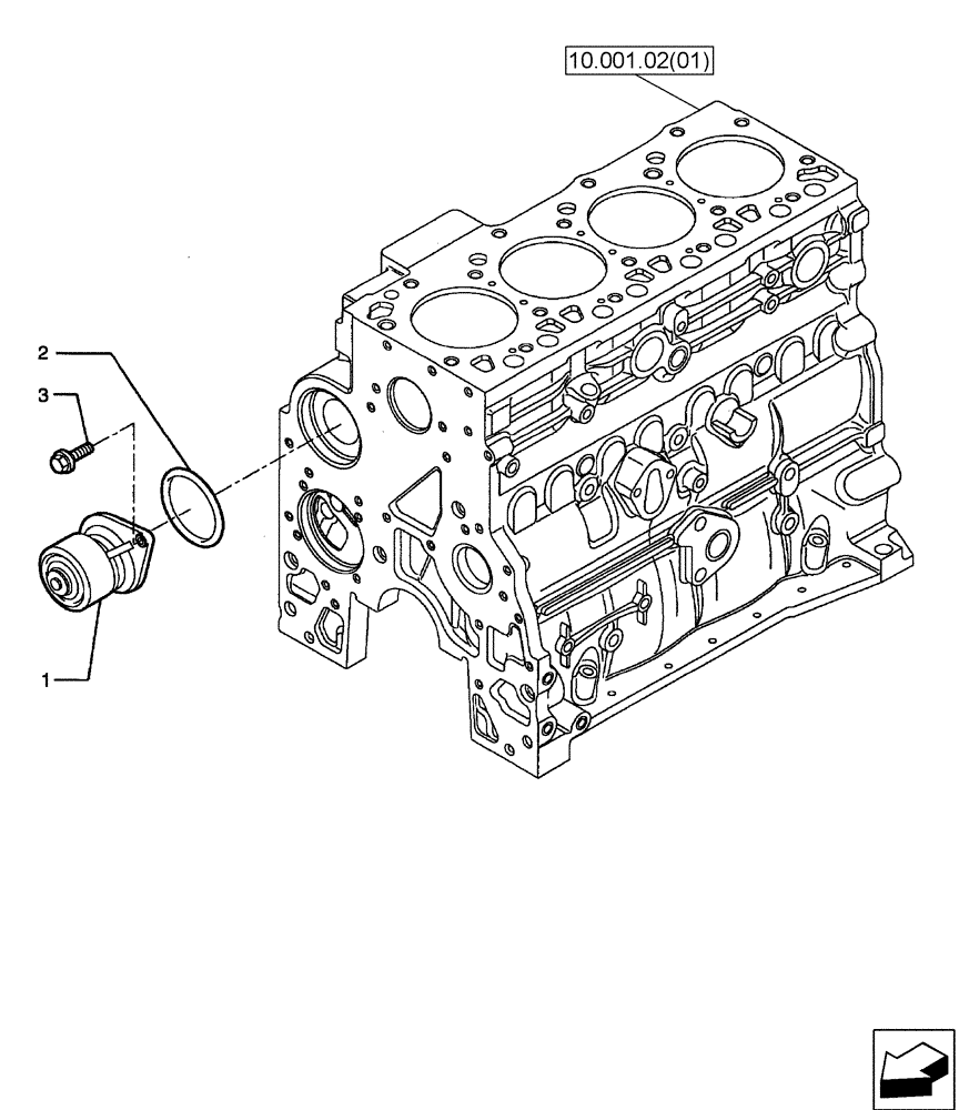 Схема запчастей Case 580SM - (10.402.01) - WATER PUMP (10) - ENGINE