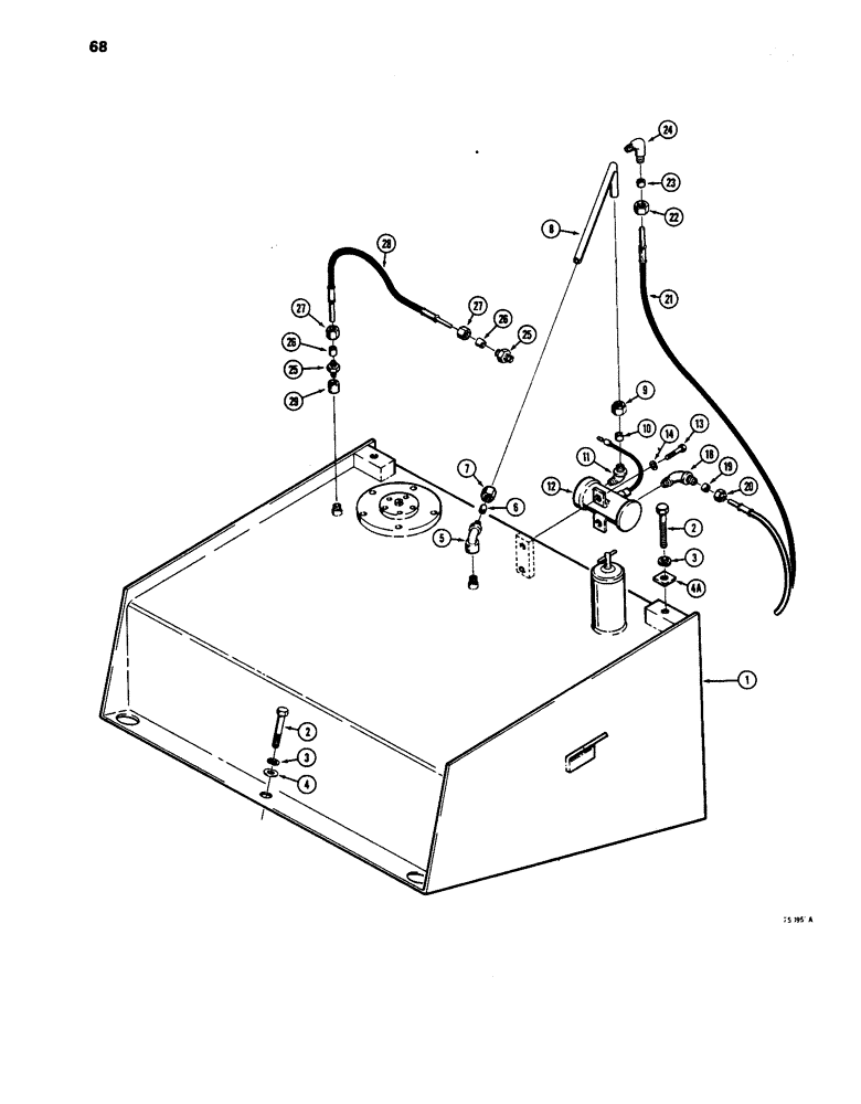 Схема запчастей Case W24C - (068) - FUEL TANK AND RELATED PARTS, MALE FITTINGS IN TANK (03) - FUEL SYSTEM