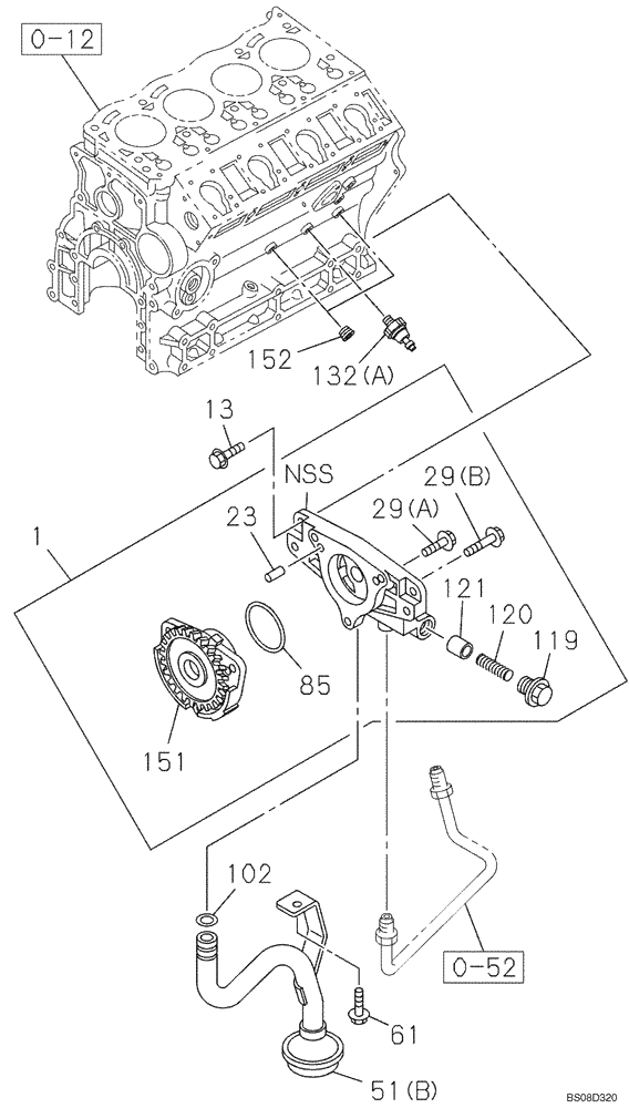 Схема запчастей Case CX75SR - (02-24) - OIL PUMP (02) - ENGINE