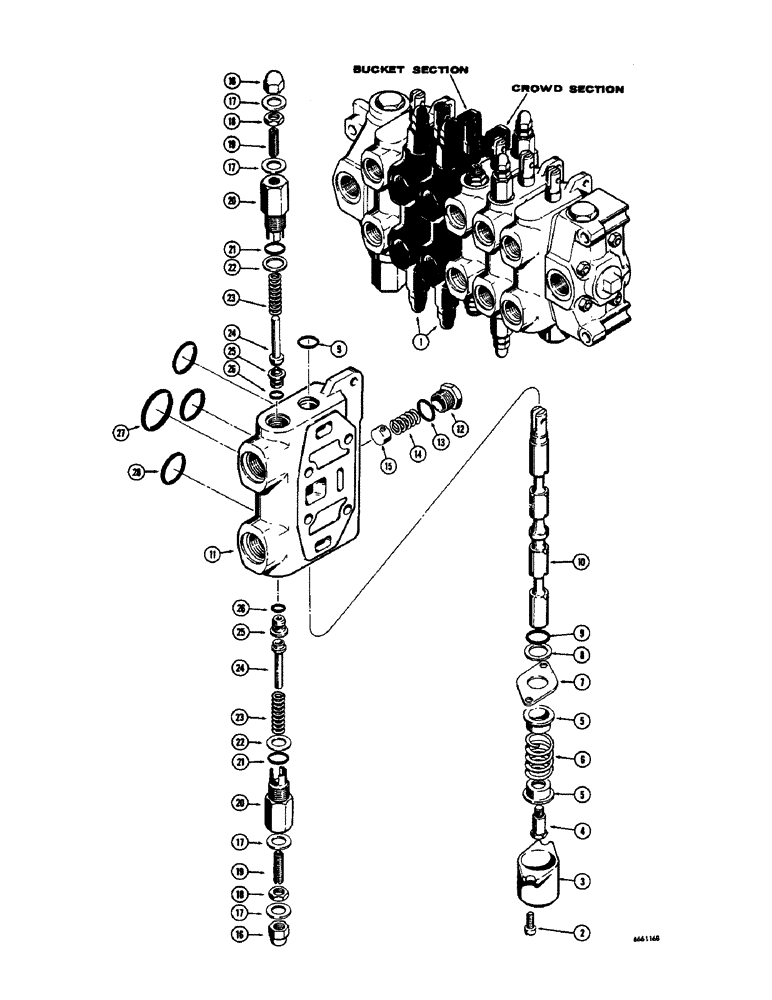 Схема запчастей Case 33 - (232) - D40750 BACKHOE BUCKET AND CROWD SECTION 