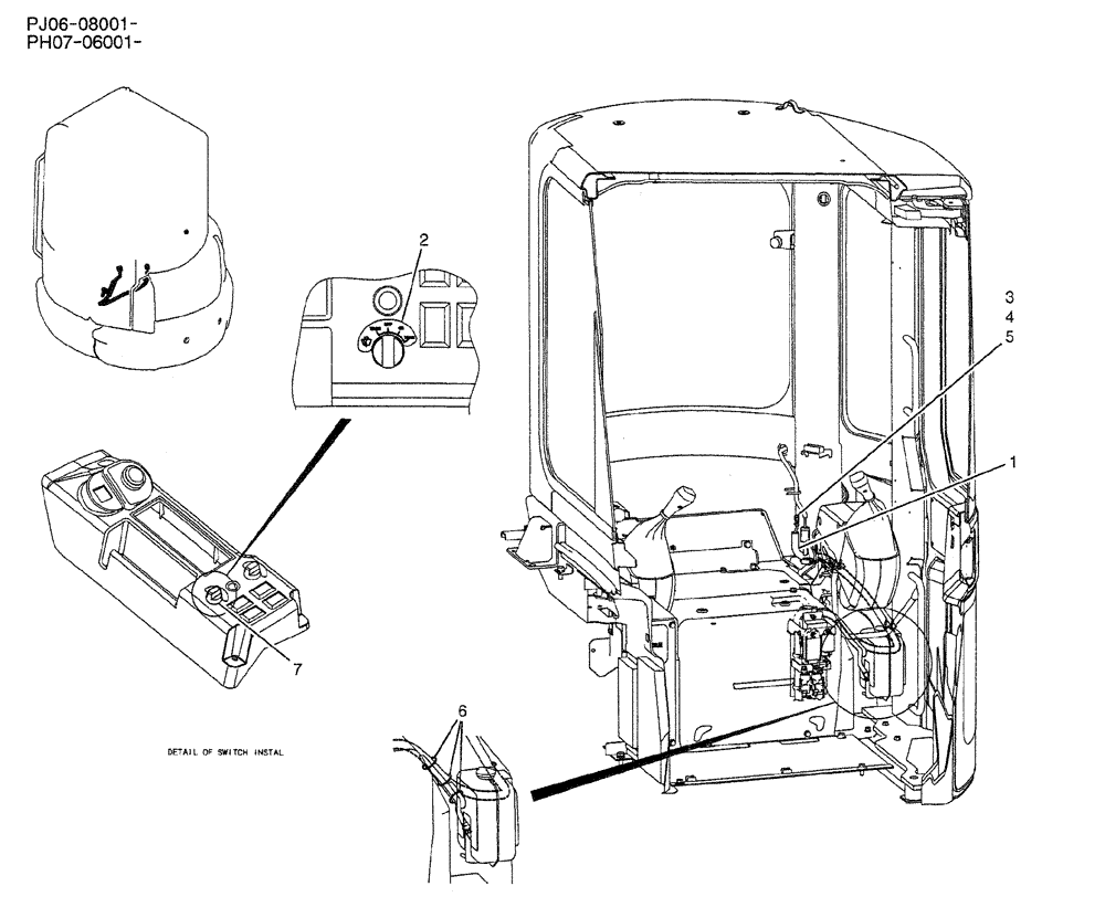 Схема запчастей Case CX50B - (01-081) - HARNESS ASSY, CAB (PW14E00002F1) (05) - SUPERSTRUCTURE