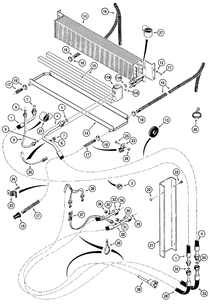 Схема запчастей Case 850H - (09-35) - AIR CONDITIONING SYSTEM, INSIDE CAB ROOF (09) - CHASSIS