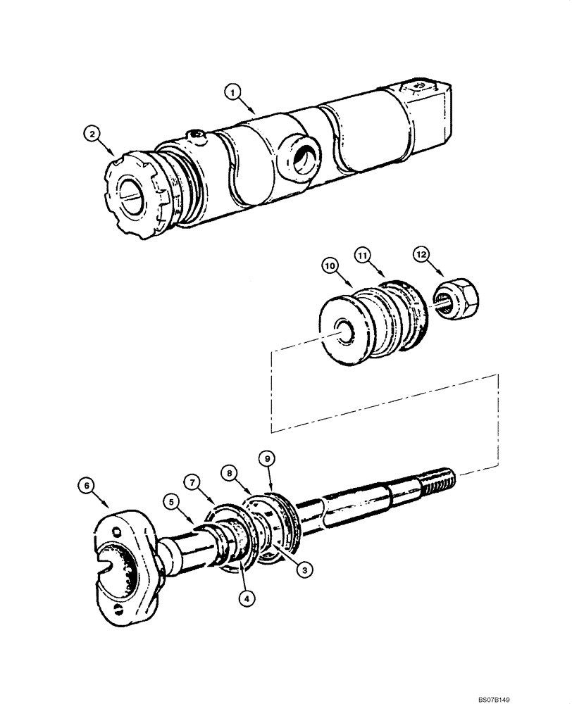 Схема запчастей Case 845 DHP - (08.59[00]) - CYLINDER - TURN CIRCLE SHIFT (08) - HYDRAULICS