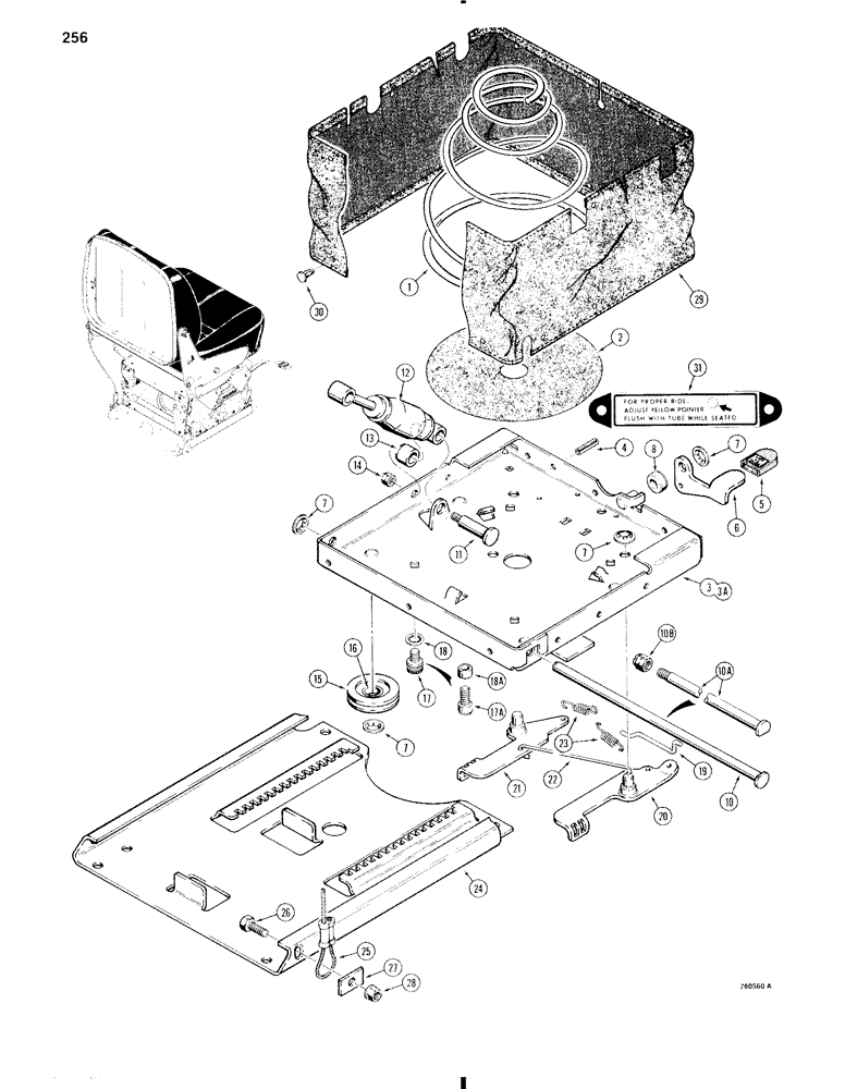 Схема запчастей Case W11 - (256) - L79455 SUSPENSION SEAT, INCLUDES PARTS ON PAGES 253-257 (09) - CHASSIS/ATTACHMENTS