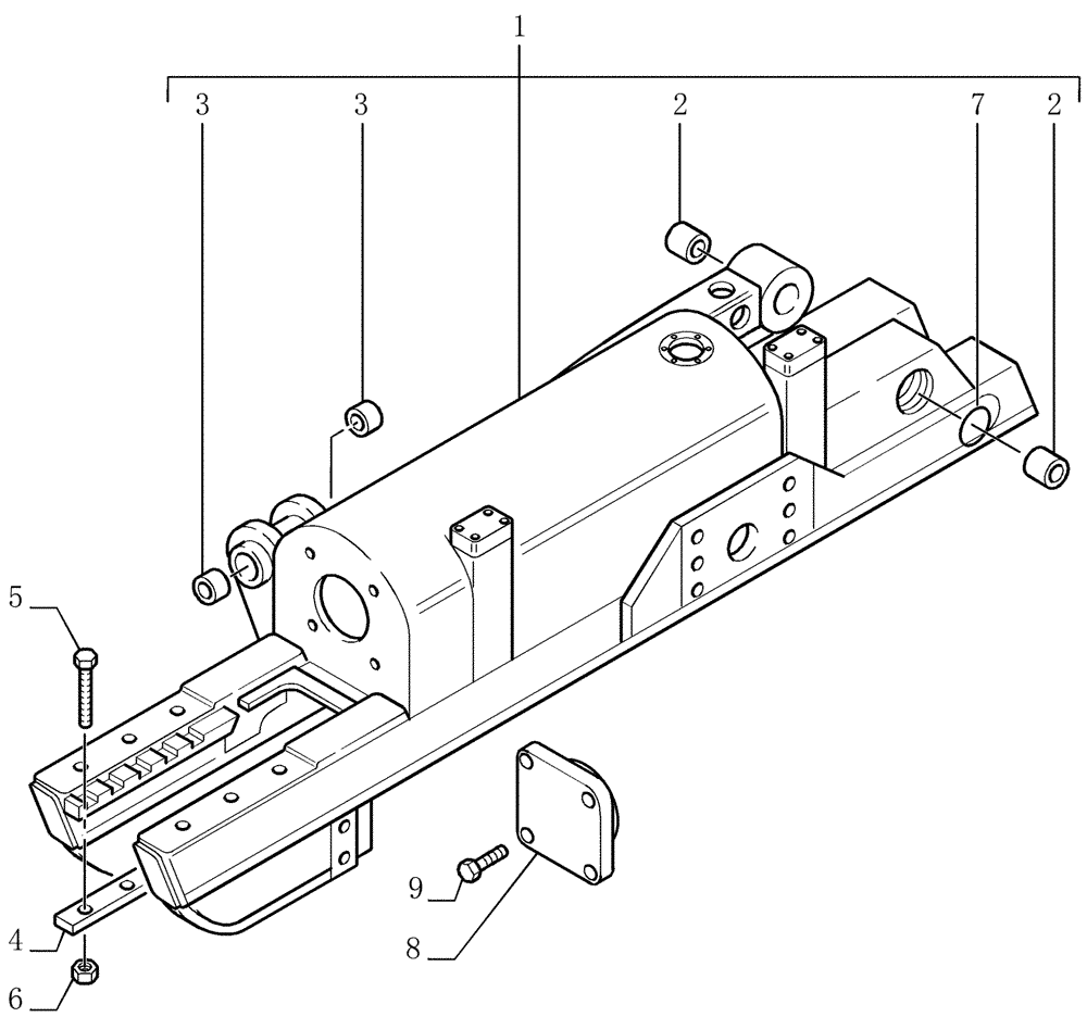 Схема запчастей Case 1850K - (2.340[01A]) - TRACK FRAME - 8 ROLLERS XLT - VERSION (02) (04) - UNDERCARRIAGE