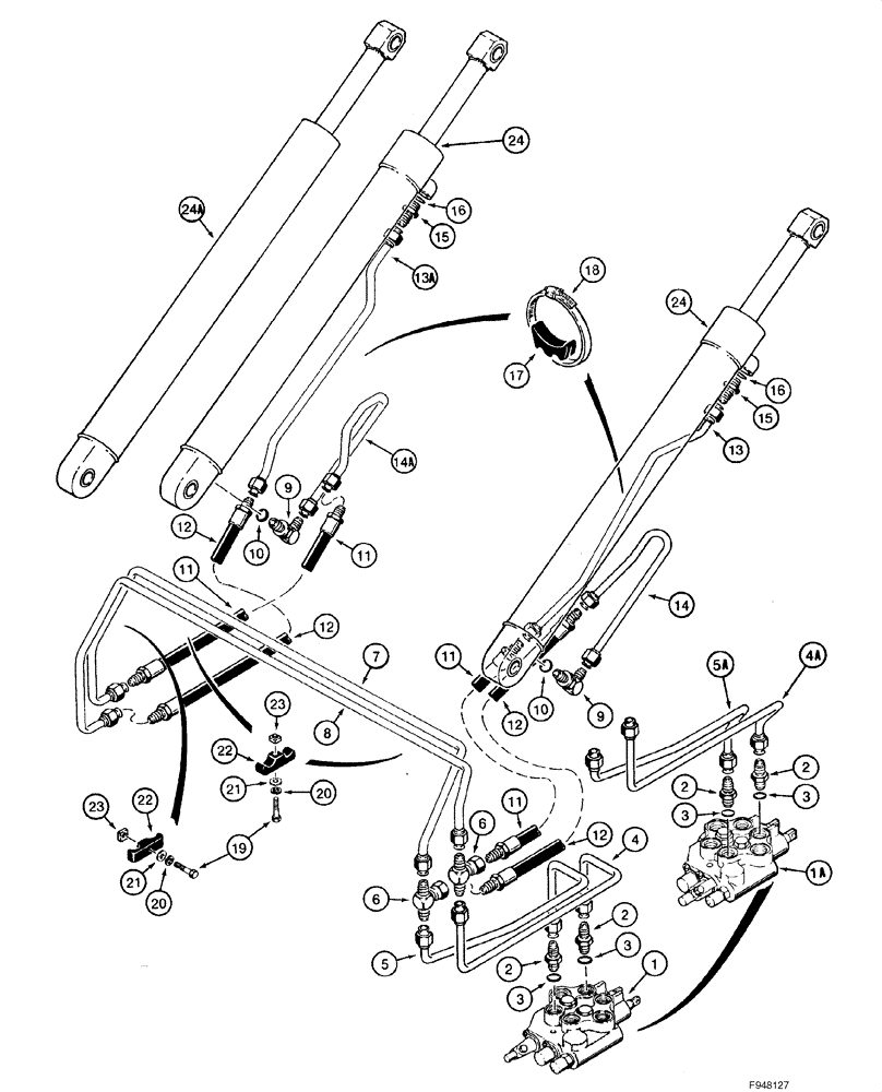 Схема запчастей Case 1840 - (08-01) - HYDRAULICS - LOADER LIFT (MODELS WITHOUT SELF-LEVELING) (08) - HYDRAULICS