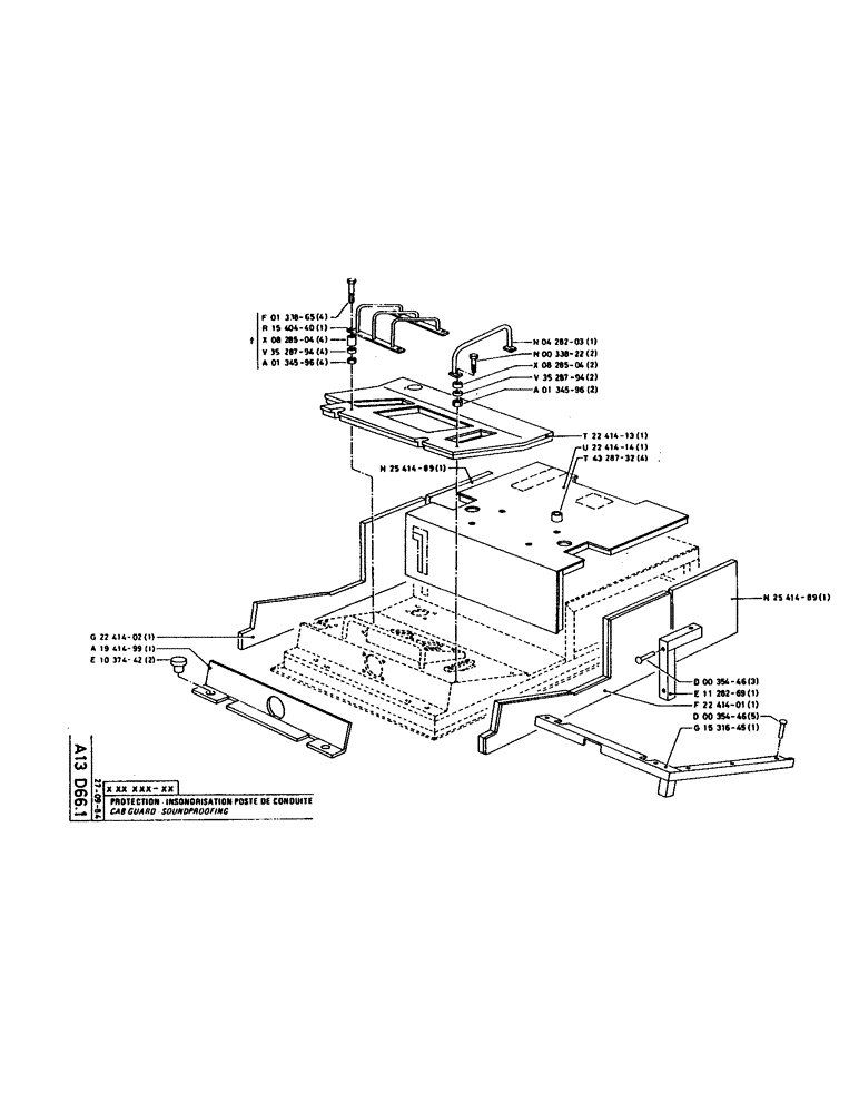 Схема запчастей Case 160CK - (025) - CAB GUARD SOUNDPROOFING (05) - UPPERSTRUCTURE CHASSIS