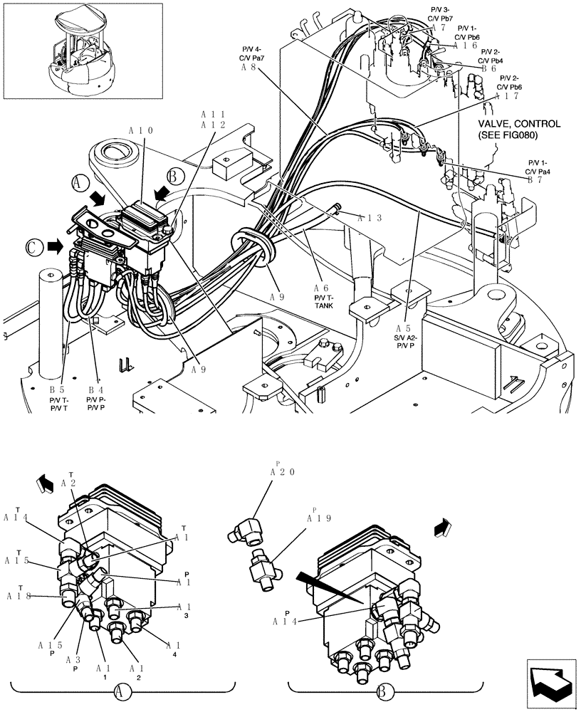 Схема запчастей Case CX31B - (160-60[1]) - CONTROL LINES (NIBBLER & BREAKER) (35) - HYDRAULIC SYSTEMS