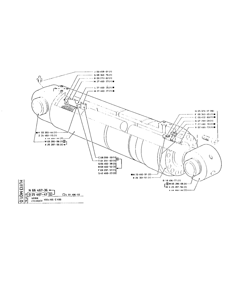 Схема запчастей Case 160CK - (174) - CYLINDER (07) - HYDRAULIC SYSTEM