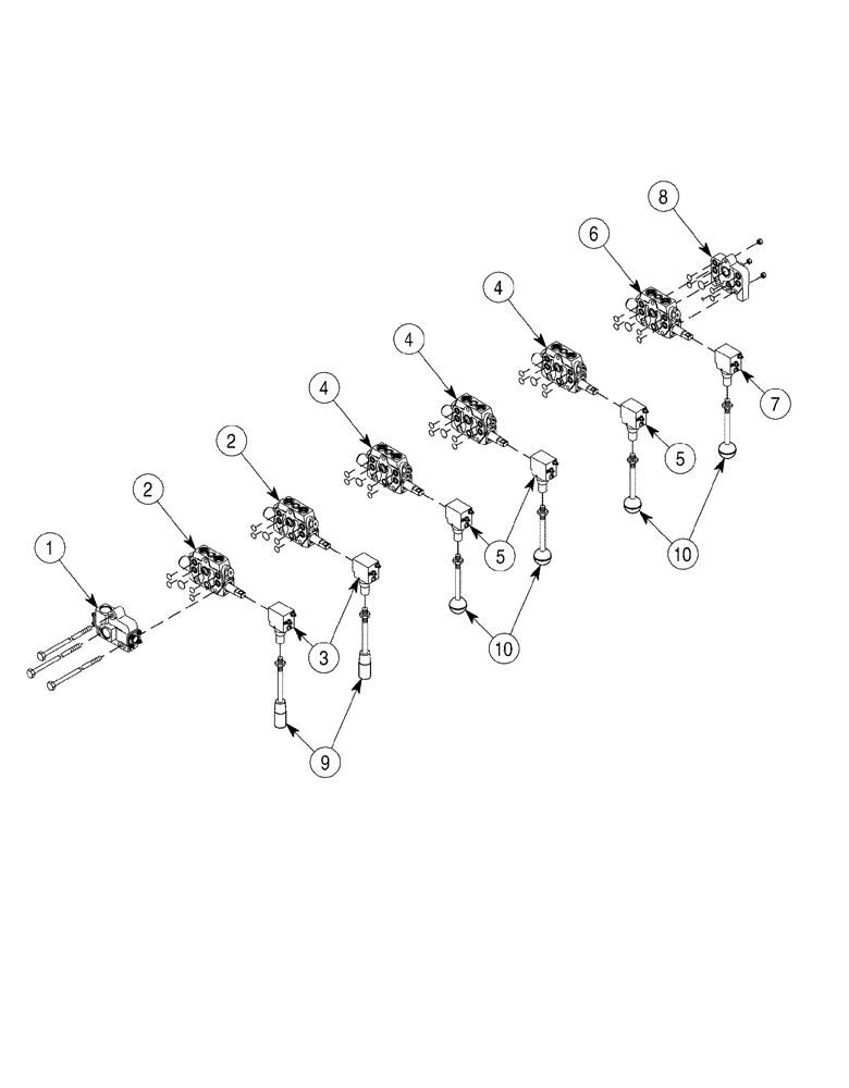 Схема запчастей Case 6030 - (08-20) - VALVE, CONTROL, REAR (08) - HYDRAULICS