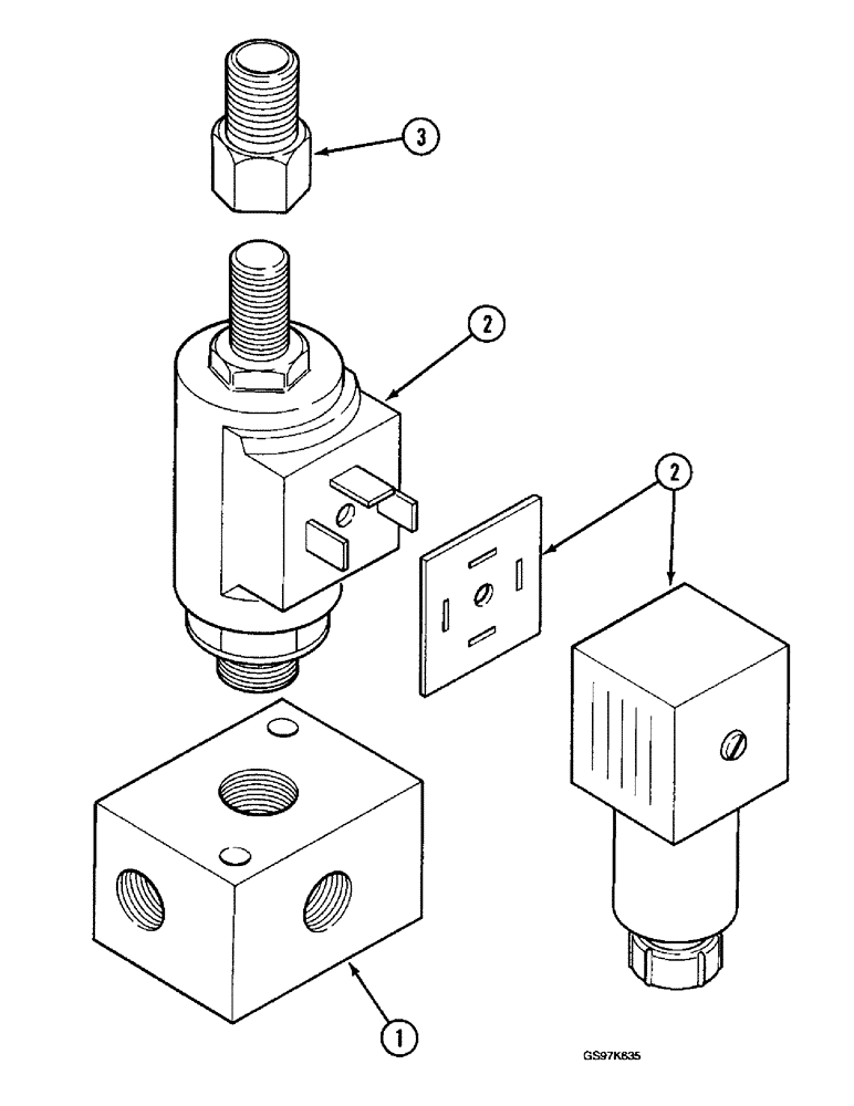 Схема запчастей Case 220B - (8-150) - SOLENOID CONTROL VALVE, 13 BAR, P.I.N. 74441 THROUGH 74465 (08) - HYDRAULICS