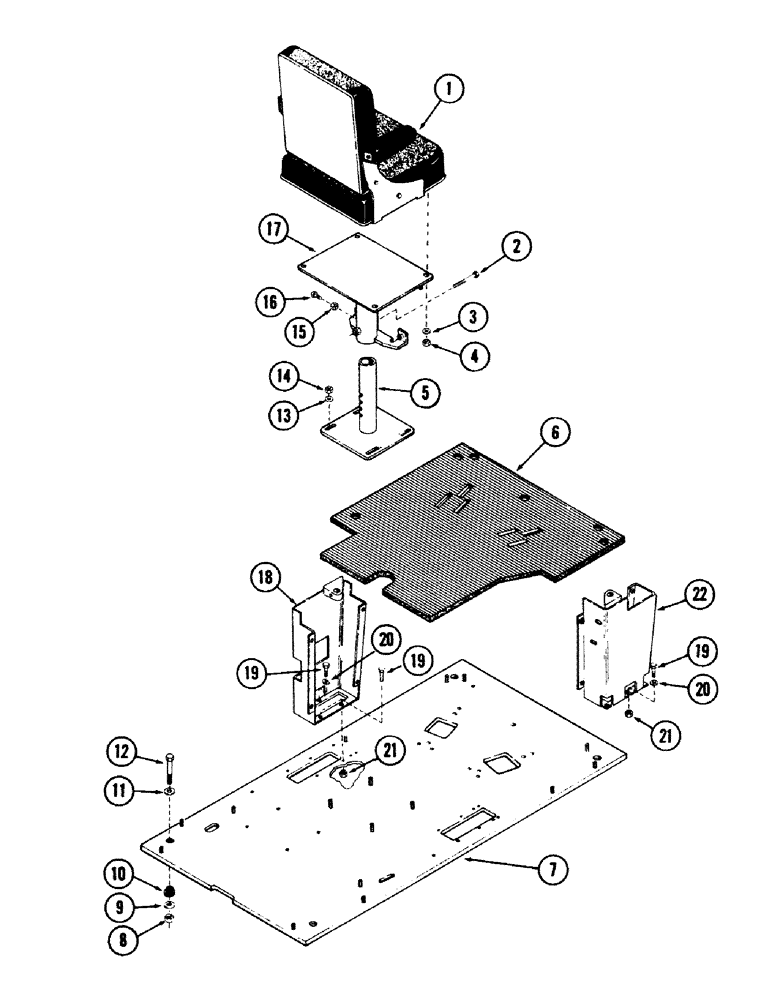 Схема запчастей Case 40 - (086) - TURNTABLE ATTACHING PARTS INSIDE OF OPERATORS CAB (39) - FRAMES AND BALLASTING