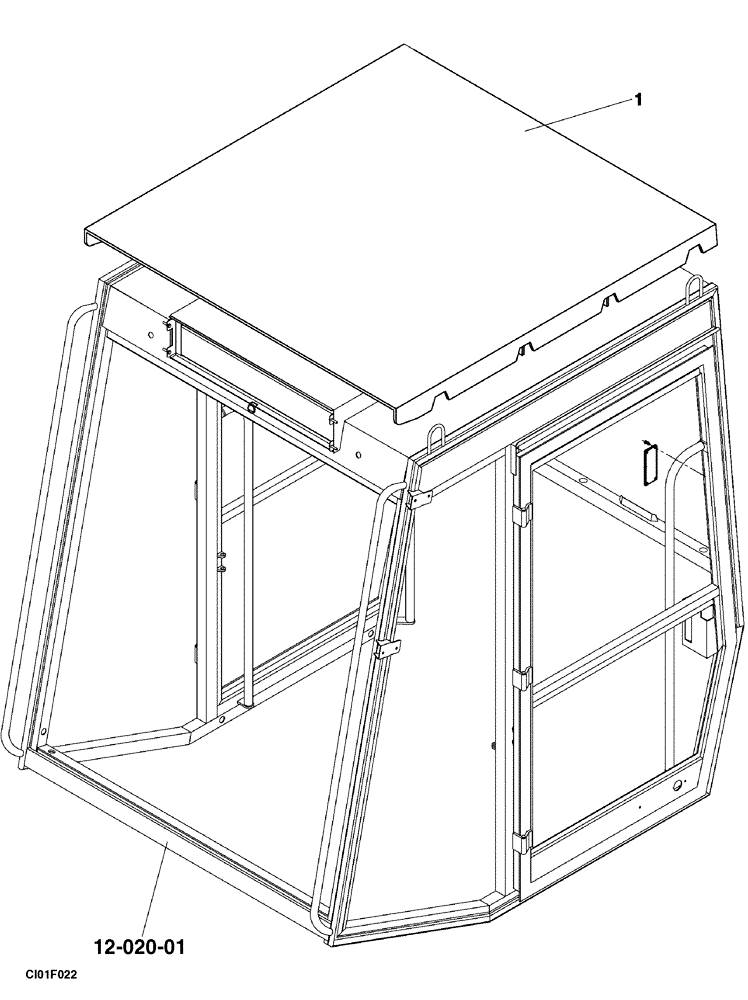 Схема запчастей Case SV228 - (12-020-02[01]) - CAB - GUARD (12) - Chassis/Attachments