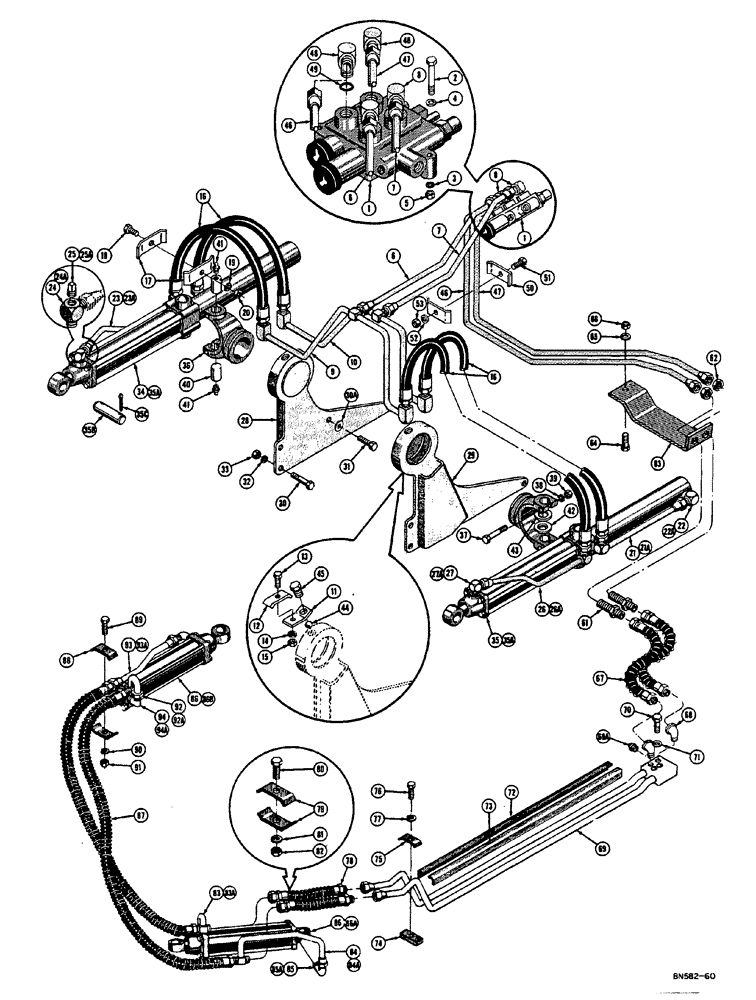 Схема запчастей Case 310E - (100) - HYDRAULIC ANGLING DOZER HYDRAULICS (07) - HYDRAULIC SYSTEM