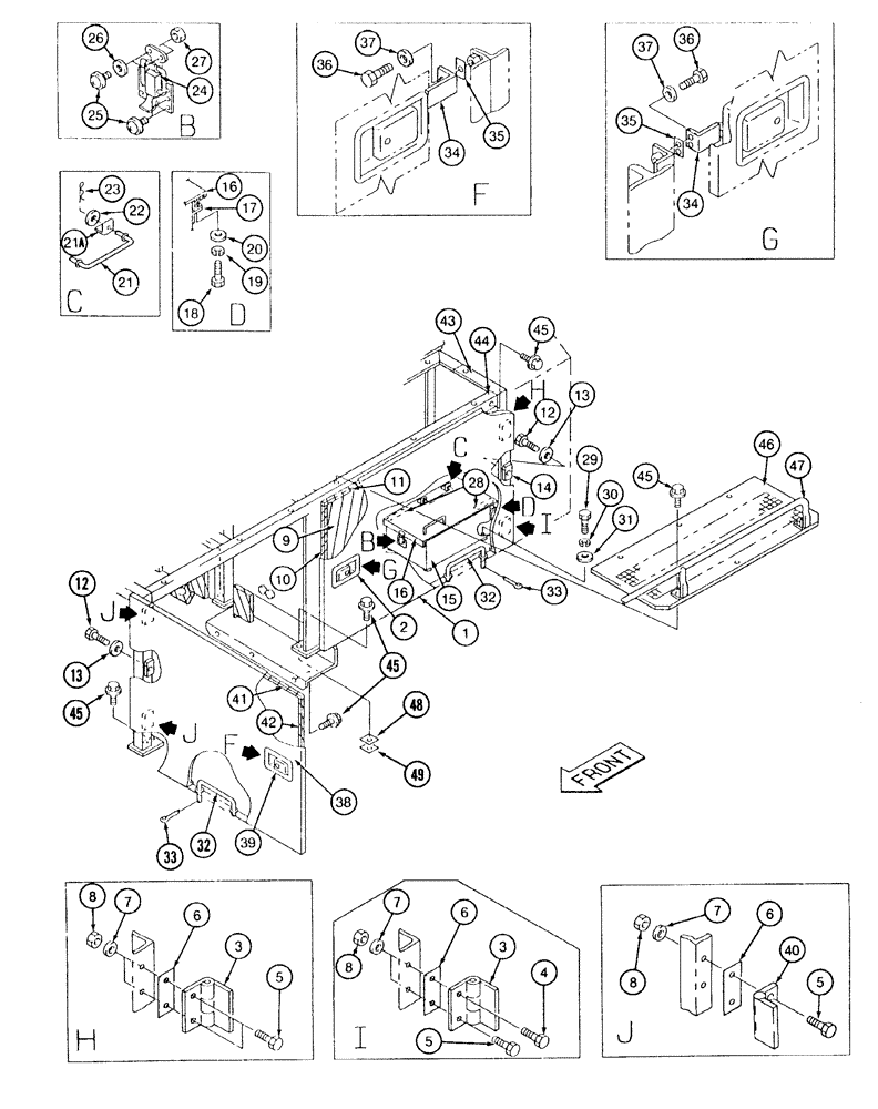 Схема запчастей Case 9040 - (9-16) - UPPER STRUCTURE, LEFT-HAND SIDE COVERS AND RELATED PARTS (09) - CHASSIS