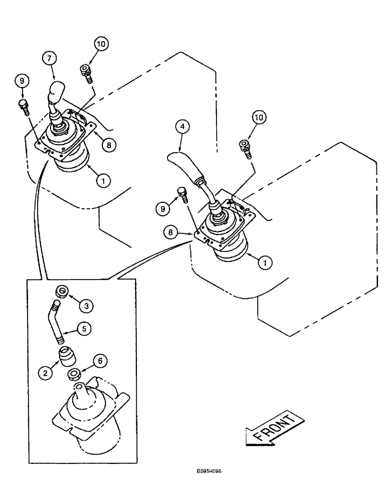 Схема запчастей Case 9060B - (9-038) - REMOTE CONTROL VALVE ASSEMBLY MOUNTING (09) - CHASSIS