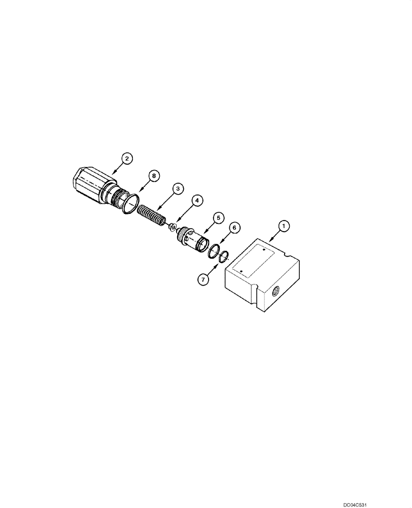 Схема запчастей Case 845 - (08.34[00]) - BRAKE AND STEERING - RELIEF VALVE (08) - HYDRAULICS