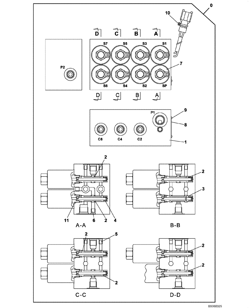 Схема запчастей Case CX800 - (08-76B) - VALVE SOLENOIDE (08) - HYDRAULICS