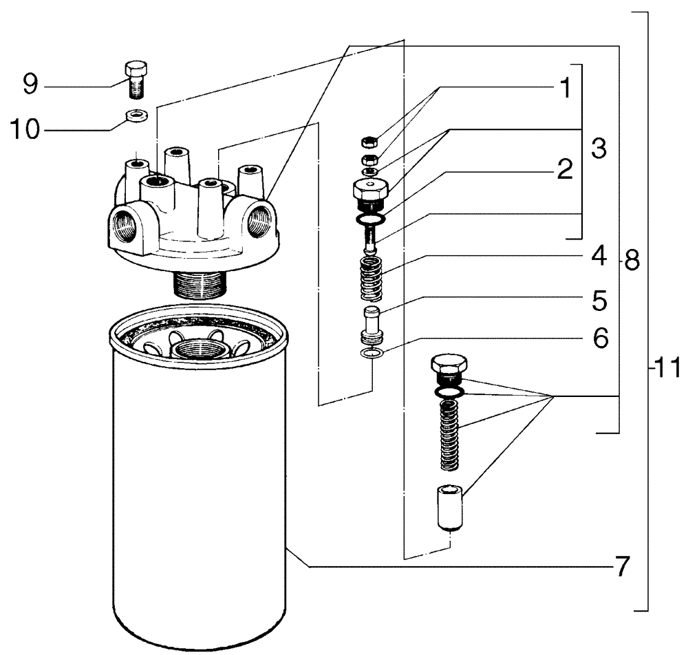 Схема запчастей Case 865B AWD - (06-08[01]) - TRANSMISSION OIL FILTER (06) - POWER TRAIN