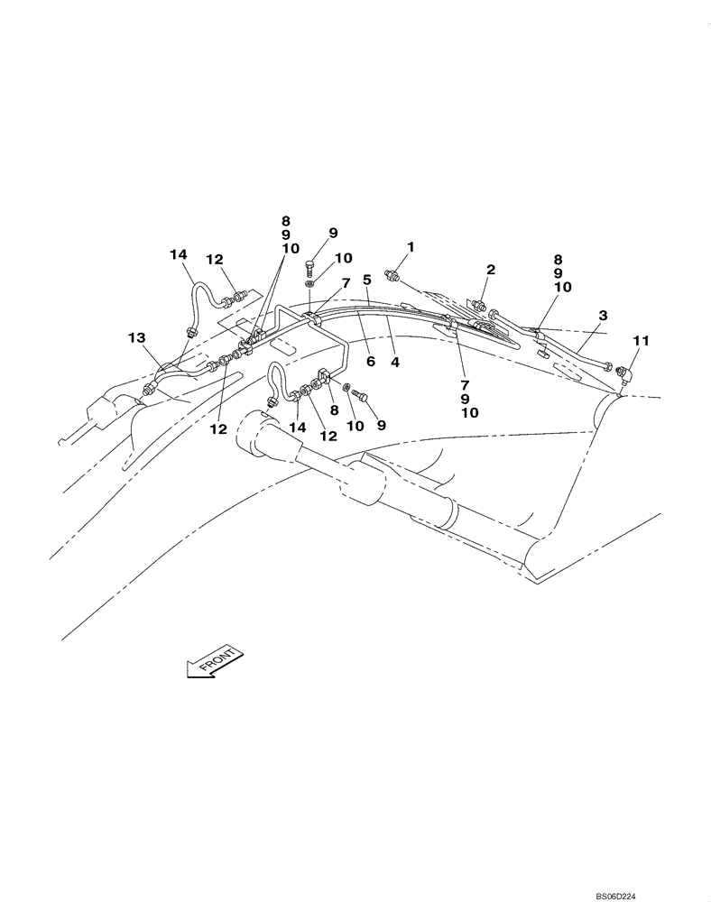 Схема запчастей Case CX330 - (09-101-00[01]) - LUBRICATION CIRCUIT - BOOM (6.45 M) (09) - CHASSIS