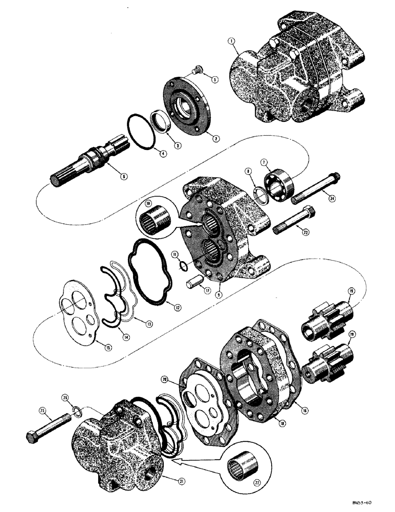 Схема запчастей Case 320 - (106) - D26066 HEAVY DUTY HYDRAULIC PUMP (19 G.P.M.) (07) - HYDRAULIC SYSTEM