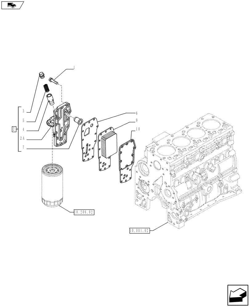 Схема запчастей Case F4HE9484C J100 - (10.408.01) - HEAT EXCHANGER - ENGINE (2855778) (10) - ENGINE