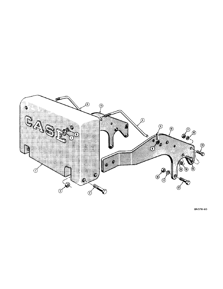 Схема запчастей Case 420 - (110) - REAR COUNTERWEIGHT (WITH P.T.O. AND BELT PULLEY) (05) - UPPERSTRUCTURE CHASSIS