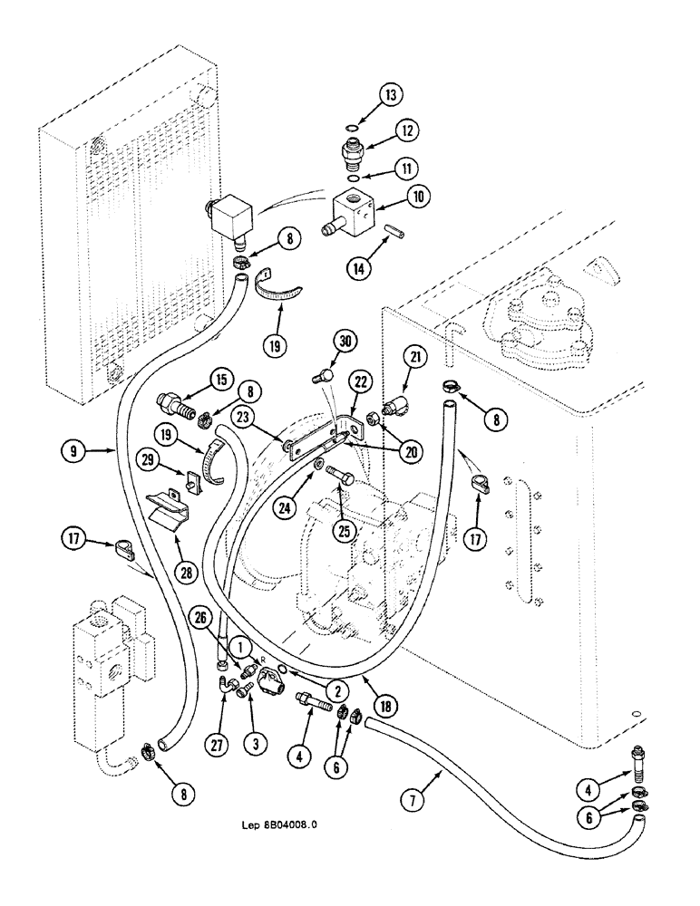 Схема запчастей Case 688C - (8B-10) - ENGINE MODULE HYDRAULIC CIRCUIT, (-10997) (07) - HYDRAULIC SYSTEM