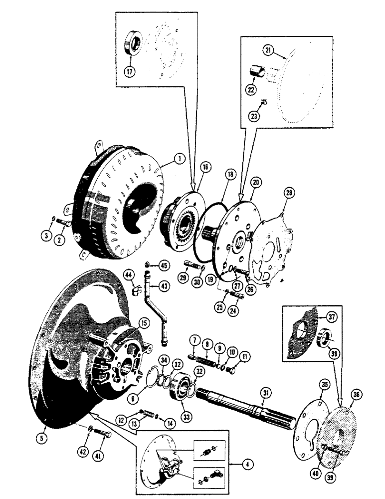 Схема запчастей Case 600 - (068) - TORQUE CONVERTER INSTALLATION HOUSINGS, PUMP, BISCUIT, SHAFTS, BEARINGS (03) - TRANSMISSION