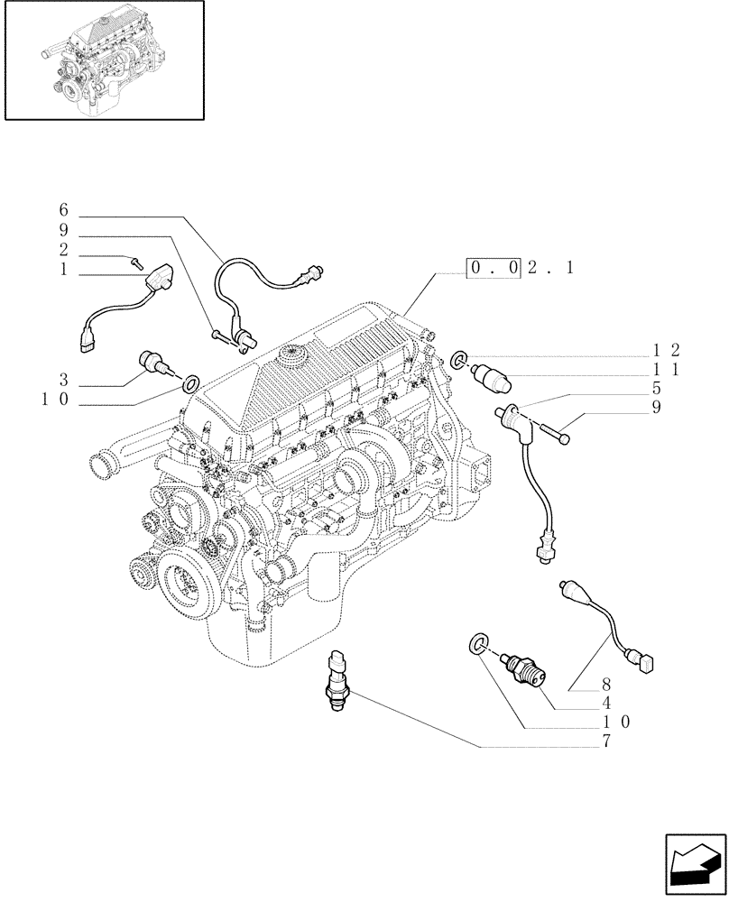 Схема запчастей Case F3AE0684G B001 - (0.17.1[01]) - MOTOR SENSORS (504014125) 