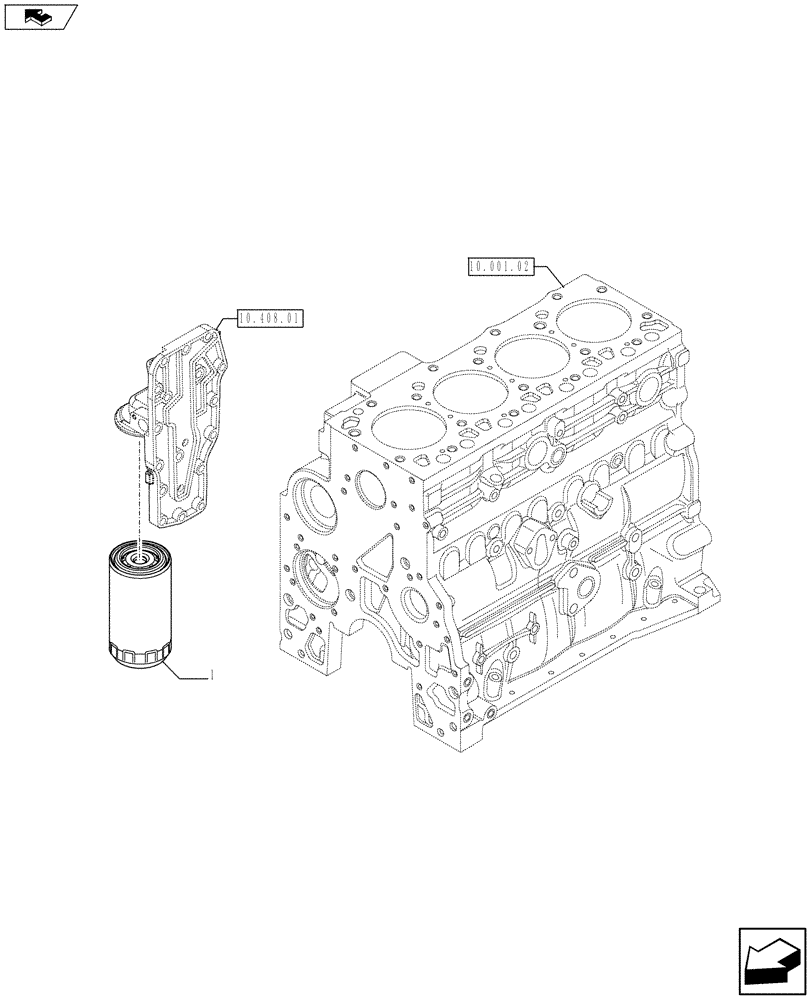 Схема запчастей Case F4GE9454K J604 - (10.206.02) - OIL FILTERS - ENGINE (2852525) (10) - ENGINE