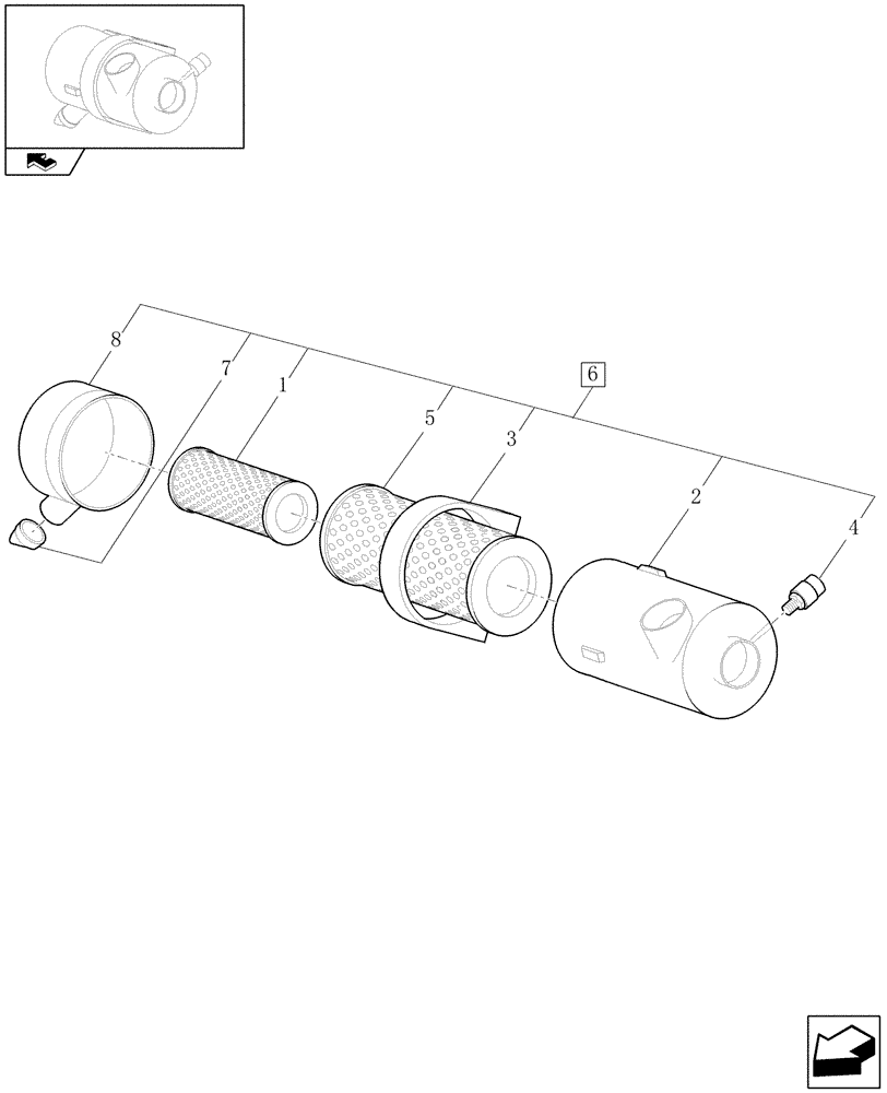 Схема запчастей Case 21E - (1.19.1) - AIR FILTER (02) - ENGINE EQUIPMENT