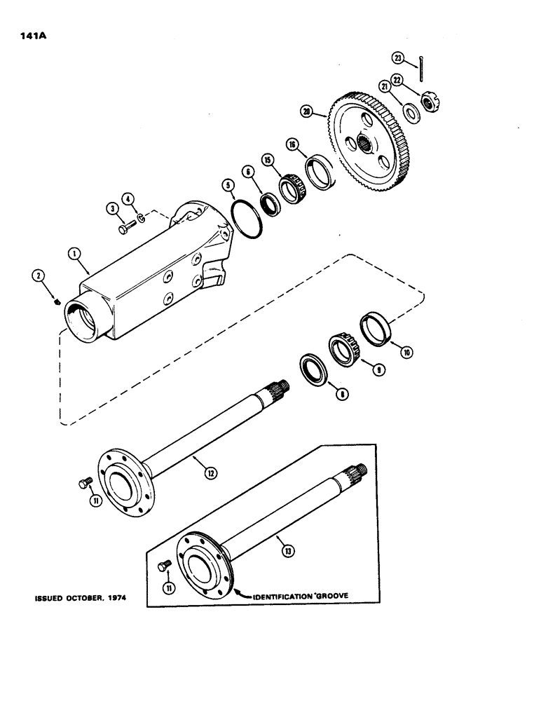 Схема запчастей Case 480B - (141A) - REAR AXLE AND FINAL DRIVE 