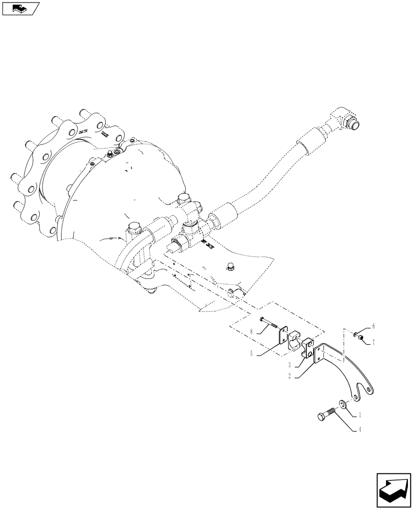 Схема запчастей Case 580SN - (35.726.37) - VAR - X20137X - BRACKET - VARIABLE VALVE PUMP PRESSURE HOSES (35) - HYDRAULIC SYSTEMS