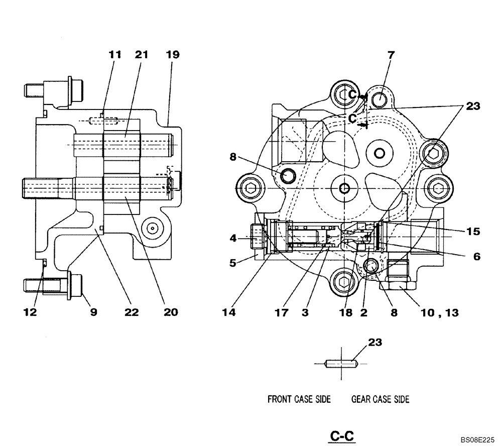 Схема запчастей Case CX350B - (08-17) - HIGH PRESSURE PUMP - PUMP, PILOT CONTROL (08) - HYDRAULICS