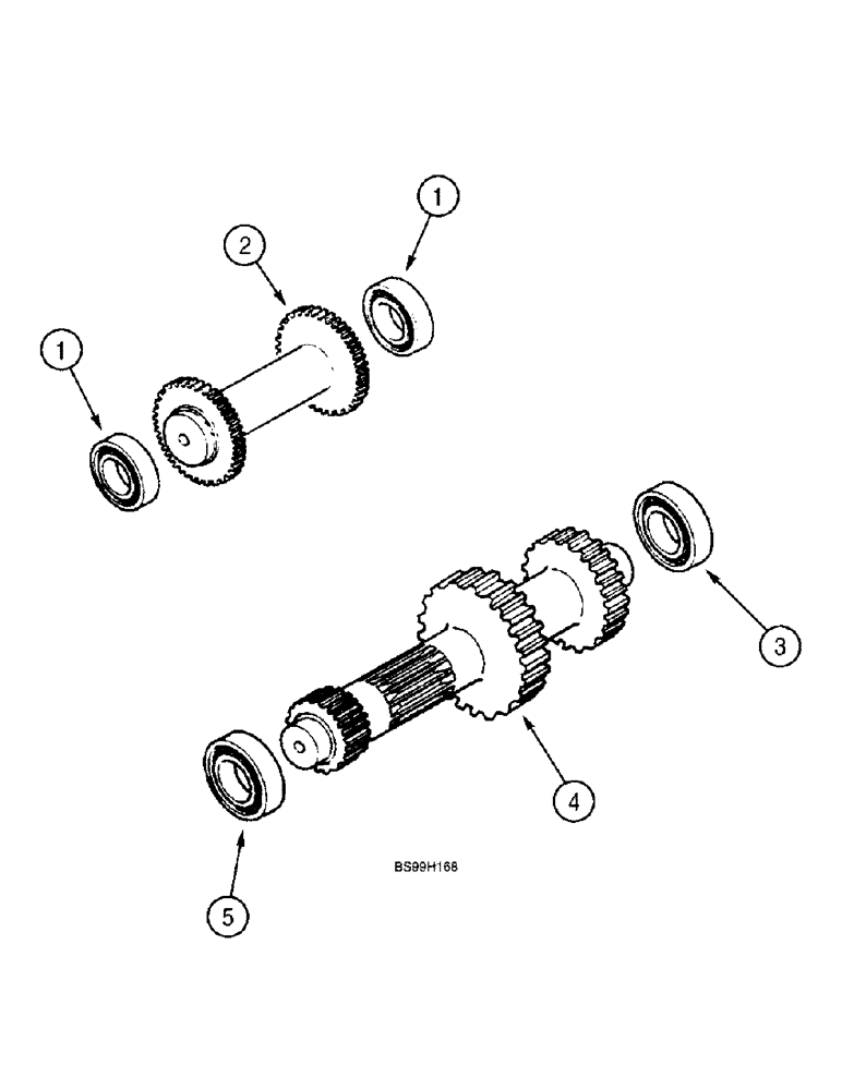 Схема запчастей Case 580L - (6-070) - TRANSMISSION ASSEMBLY, IDLER AND PRIMARY SHAFT, TWO WHEEL OR FOUR WHEEL DRIVE (06) - POWER TRAIN