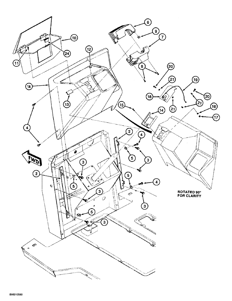 Схема запчастей Case 580SL - (4-22) - FRONT INSTRUMENT PANEL AND COVERS (04) - ELECTRICAL SYSTEMS