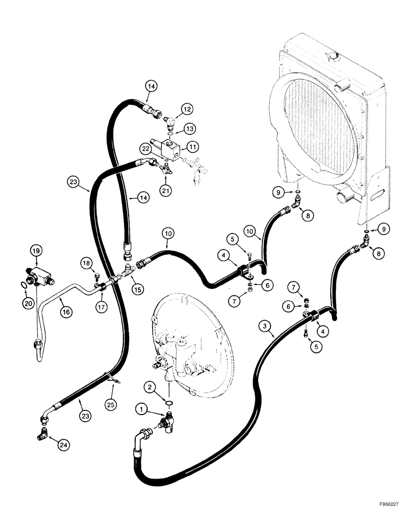 Схема запчастей Case 550H-IND - (06-15) - HYDRAULIC CIRCUIT - CRAWLER, COOLING SYSTEM (06) - POWER TRAIN