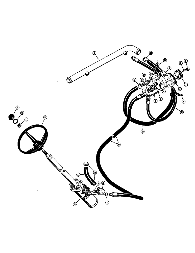 Схема запчастей Case 680CK - (118) - STEERING HYDRAULICS, STEERING PUMP PRESSURE AND RETURN LINES (41) - STEERING