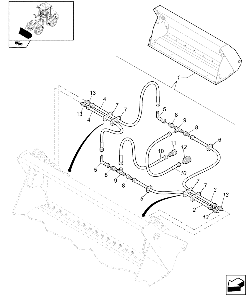 Схема запчастей Case 321E - (64.011[2840576002]) - CLAMSHELL 1,0M3 X 2100-WITH CUTTING EDGE (82) - FRONT LOADER & BUCKET