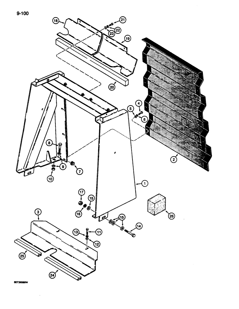 Схема запчастей Case 680L - (9-100) - RADIATOR GUARD AND GRILLE (09) - CHASSIS/ATTACHMENTS