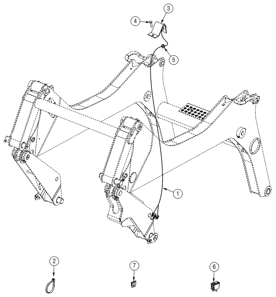 Схема запчастей Case 85XT - (04-22) - HARNESS, FRONT AUXILIARY (04) - ELECTRICAL SYSTEMS