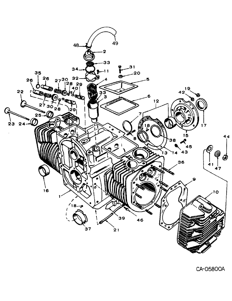 Схема запчастей Case 4130 - (12-01) - POWER, CYLINDER BLOCK (04) - Drive Train