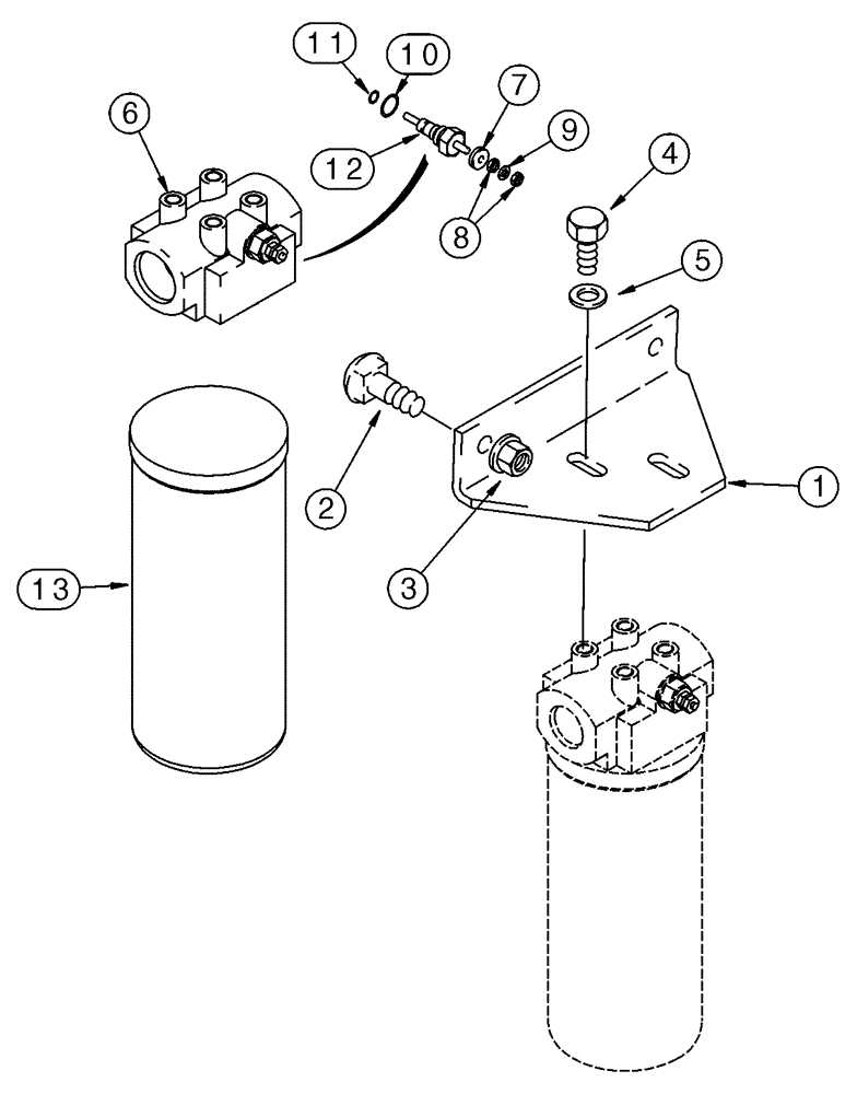 Схема запчастей Case 75XT - (06-07) - FILTER ASSY - MOUNTING (06) - POWER TRAIN