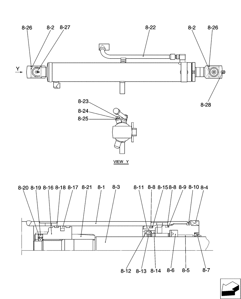 Схема запчастей Case CX31B - (03-004[02]) - CYLINDER INSTAL, CANOPY (35) - HYDRAULIC SYSTEMS