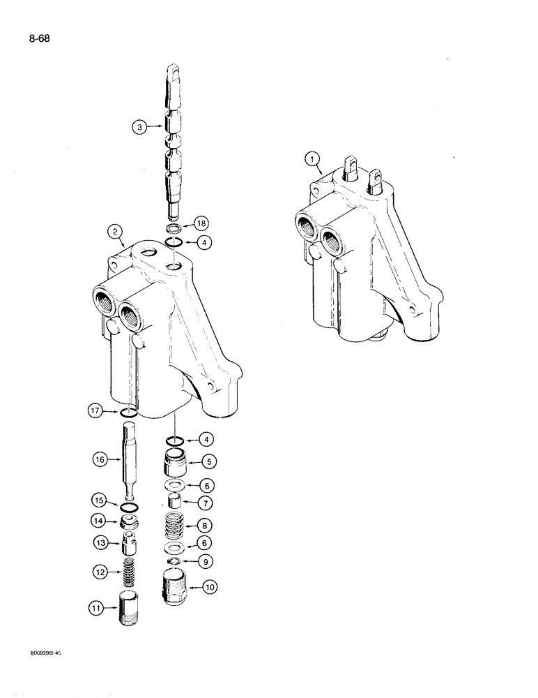 Схема запчастей Case 780D - (8-068) - STABILIZER CONTROL VALVE (08) - HYDRAULICS