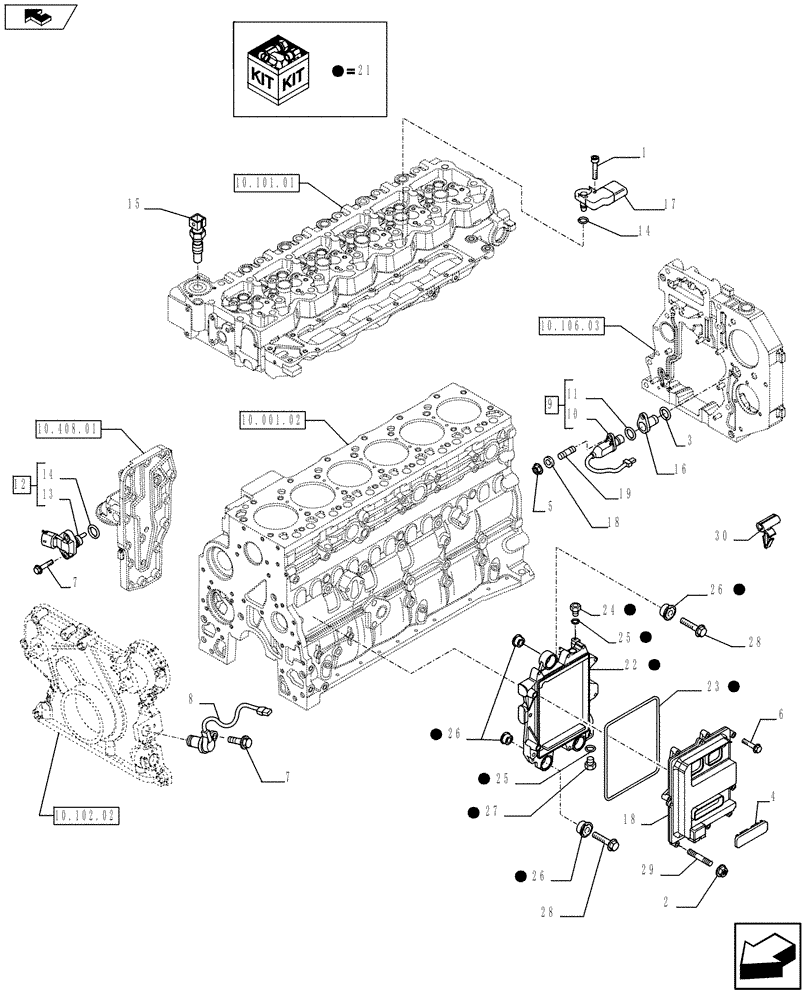 Схема запчастей Case F4HFE613U A006 - (55.640.01) - ELECTRONIC INJECTION (504092213) (55) - ELECTRICAL SYSTEMS