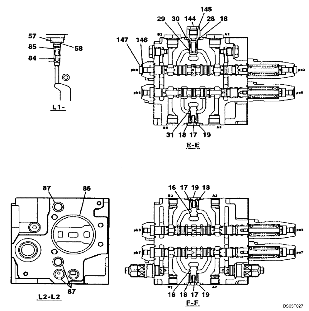 Схема запчастей Case CX135SR - (08-089D) - KMJ10720 VALVE ASSY, CONTROL - MODELS WITH DOZER BLADE (08) - HYDRAULICS