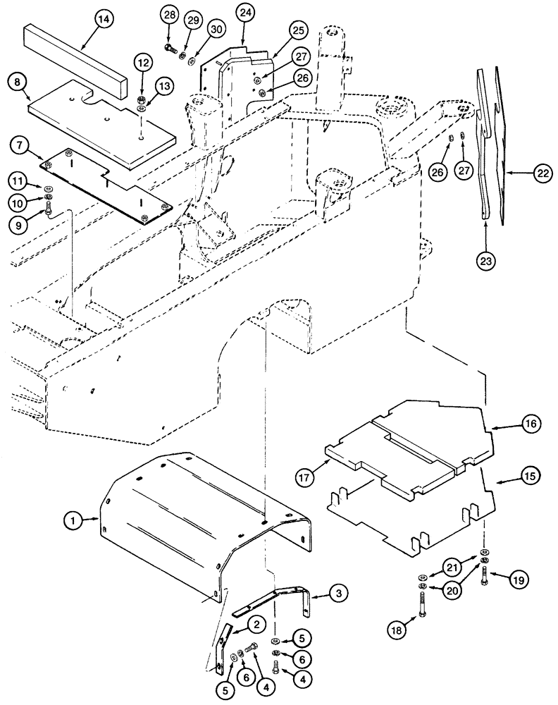 Схема запчастей Case 721C - (09-13) - INSULATION - REAR CHASSIS (09) - CHASSIS